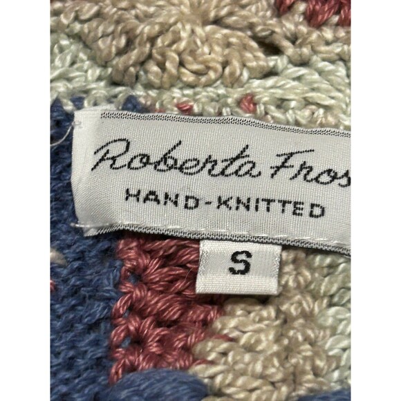 Roberta Frost Cardigan Sweater Alpaca Fur Trim Hand Knit‎ Small Cottagecore - Picture 4 of 8